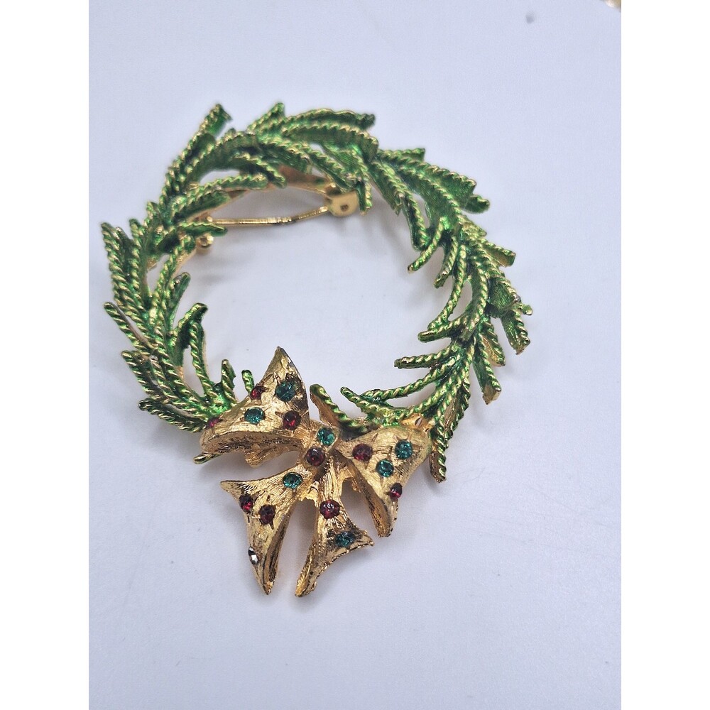 2 Christmas Wreath Brooches - Picture 5 of 12